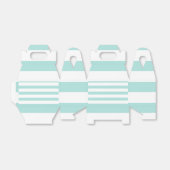 Licht turquoise en wit brede horizontale strepen bedankdoosjes (Uitgevouwen)