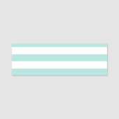 Licht turquoise en wit brede horizontale strepen naamplaatje (Voorkant)