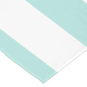 Licht Turquoise en Wit Breed Horizontaal Gestreept Tafelkleed (Gekanteld)