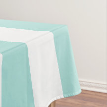 Licht Turquoise en Wit Breed Horizontaal Gestreept