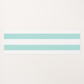 Licht Turquoise en Wit Breed Horizontaal Gestreept Yogamat (Achterkant (horizontaal))
