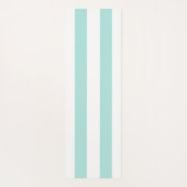 Licht Turquoise en Wit Breed Horizontaal Gestreept Yogamat (Achterkant)