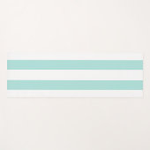 Licht Turquoise en Wit Breed Horizontaal Gestreept Yogamat (Voorkant (horizontaal))