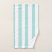 Licht Turquoise en Witte Brede Horizontale Strepen Bad Handdoek (Handdoek)