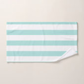 Licht Turquoise en Witte Brede Horizontale Strepen Bad Handdoek (Handdoek)