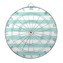 Licht turquoise en witte brede horizontale strepen
