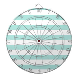 Licht turquoise en witte brede horizontale strepen dartbord
