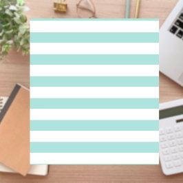 Licht turquoise en witte brede horizontale strepen notitieblok