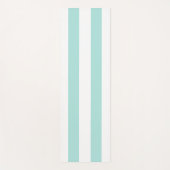 Licht turquoise en witte brede horizontale strepen yogamat (Voorkant)