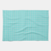 licht turquoise en witte ruit Gingham Theedoek (Horizontaal)