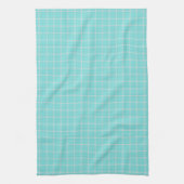licht turquoise en witte ruit Gingham Theedoek (Verticaal)