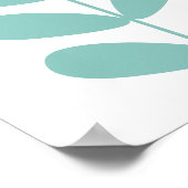 Licht turquoise Flower Buds mid century Moderne Poster (Hoek)