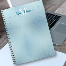 Licht Turquoise Folie Typografie Notitieboek