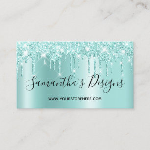 Licht Turquoise Glitter Druppels Ombre Online Wink Visitekaartje