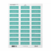 Licht turquoise handgeschreven retouradreslabel etiket (Full Sheet)
