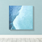 Licht turquoise ijs Abstracte kunst Canvas Afdruk (Insitu (Houten vloer))