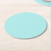 Licht turquoise Ronde Papier Onderzetter (Gebogen)