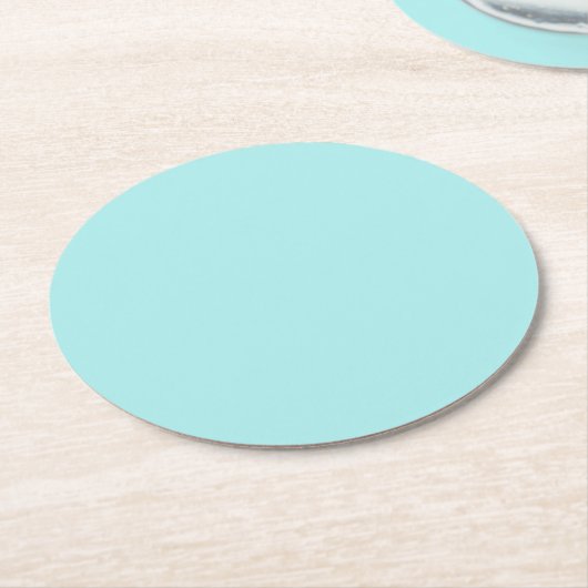 Licht turquoise Ronde Papier Onderzetter (Gebogen)