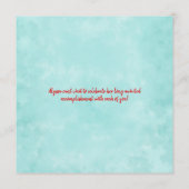 Licht Turquoise Script Graduation Party Foto Advieskaart (Achterkant)