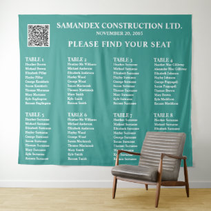 Licht Turquoise Stoelenplattegrond Logo Evenemente Wandkleed