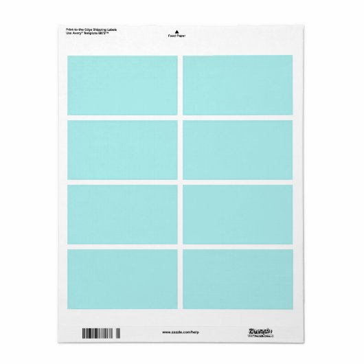 Licht Turquoise Verzendlabel (Full Sheet)
