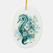 Licht Turquoise Zee Paard Kerst Ornament (Voorkant)