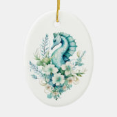 Licht Turquoise Zee Paard Kerst Ornament (Voorkant)