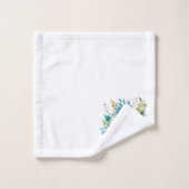 Licht turquoise zeepaardje en kustbloemen bad handdoek (Wasdoekje)
