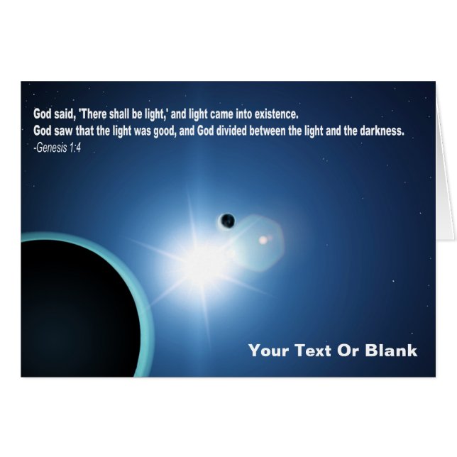 Licht uit duisternis - Genesis 1:4 (Voorkant Horizontaal)