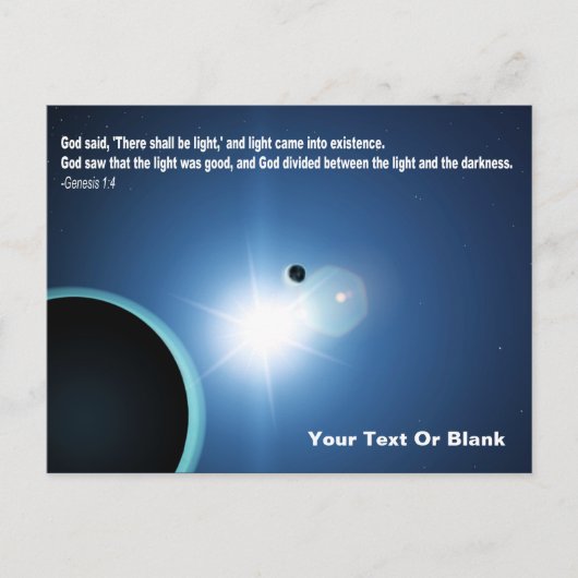 Licht uit duisternis - Genesis 1:4 Briefkaart (Voorkant)