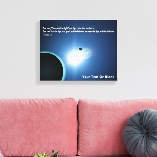 Licht uit duisternis - Genesis 1:4 Canvas Afdruk (Insitu (Woonkamer))