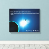 Licht uit duisternis - Genesis 1:4 Canvas Afdruk (Insitu (Houten vloer))