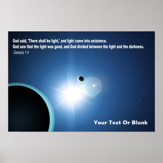 Licht uit duisternis - Genesis 1:4 Poster (Voorkant)