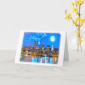 Licht Up Night in Pittsburgh Wenskaart Kaart (Gele Bloem)