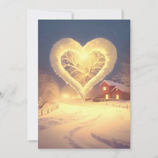 Licht van de ijzige nacht: Winter Miracle Wedding Kaart (Voorkant)