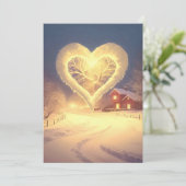 Licht van de ijzige nacht: Winter Miracle Wedding Kaart (Staand voorkant)