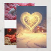 Licht van de ijzige nacht: Winter Miracle Wedding Kaart (Voorkant / Achterkant)