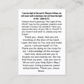 Licht van de wereld gebedskaart visitekaartje (Achterkant)