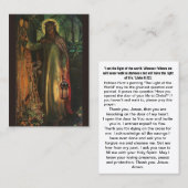 Licht van de wereld gebedskaart visitekaartje (Voorkant / Achterkant)