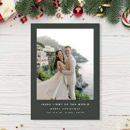 Licht van de Wereld Kust Pas getrouwd Foto Feestdagenkaart