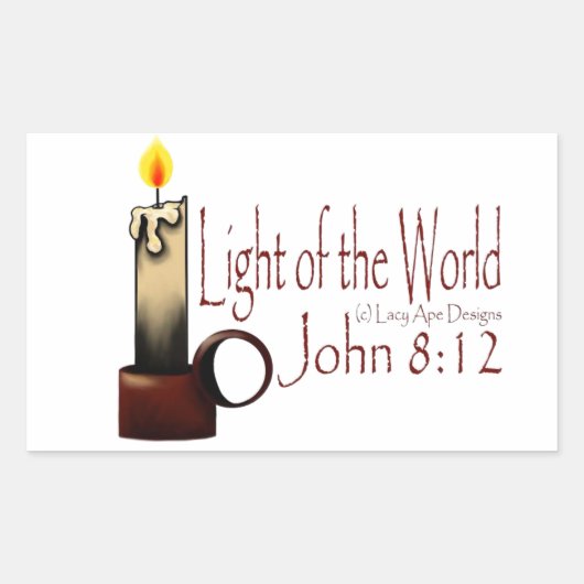 Licht van de Wereld (Wit) Rechthoekige Sticker (Voorkant)