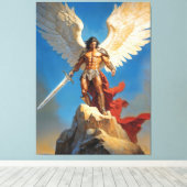 Licht van de Zeven Hemelen Aartsengel Michaël Canvas Afdruk (Insitu (Houten vloer))