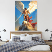 Licht van de Zeven Hemelen Aartsengel Michaël Canvas Afdruk (Insitu (Slaapkamer))