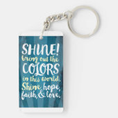 Licht van het Christelijke cadeau Bijbelverse van  Sleutelhanger (achterkant)