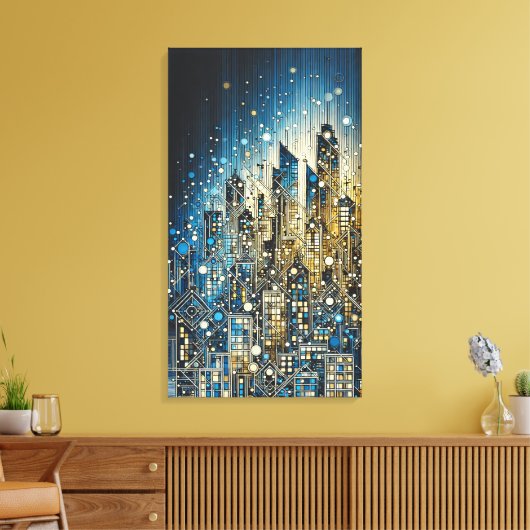 Licht van het gebouw canvas afdruk (Insitu (Woonkamer))