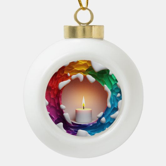 Licht van hoop Ornament, Abstracte kerst Keramische Bal Ornament (Voorkant)