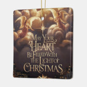 Licht van Kerstmis Angelic Briefkaart Design Keramisch Ornament (Links)