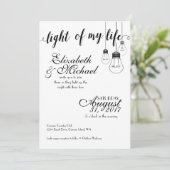 Licht van mijn leven bruiloft uitnodiging (Staand voorkant)