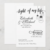 Licht van mijn leven bruiloft uitnodiging (Voorkant / Achterkant)