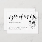 Licht van mijn levensuittrouwenkaart informatiekaartje (Voorkant / Achterkant)